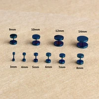 round cookies titanium screw back stud earrings blue vacuum plating 316 l stainless steel no fade no allergy