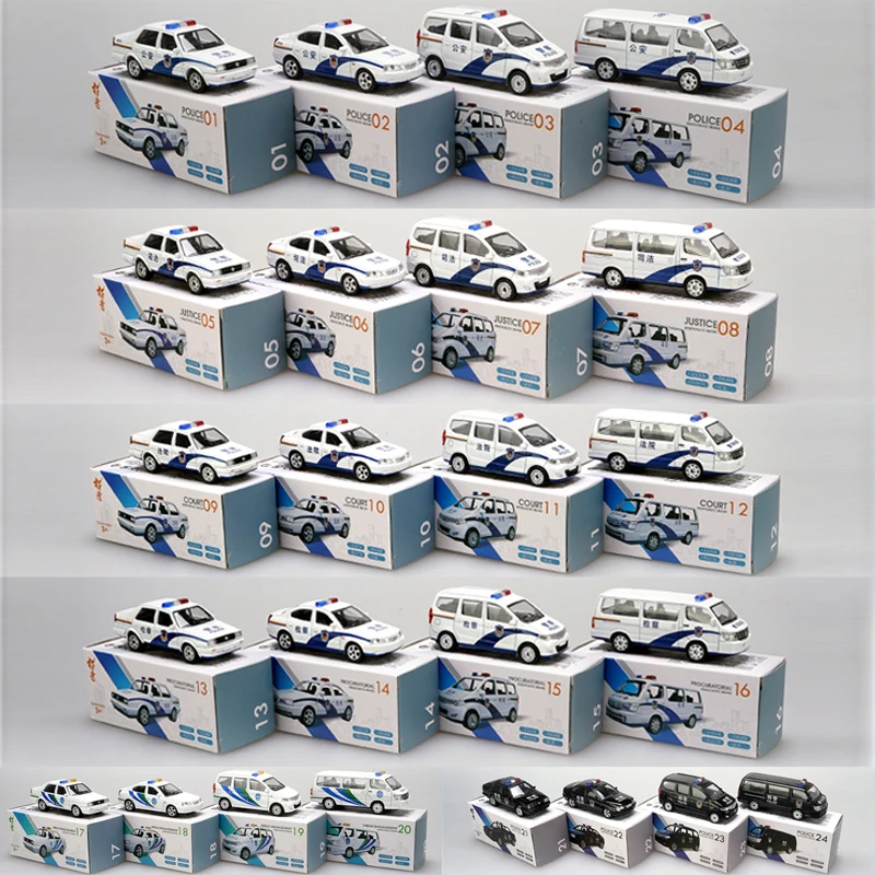 Моделирование 1: 64 Jetta Elan Wuling Hongguang Gold Cup, городское управление, Полицейская машина 01-24 модель автомобиля из сплава