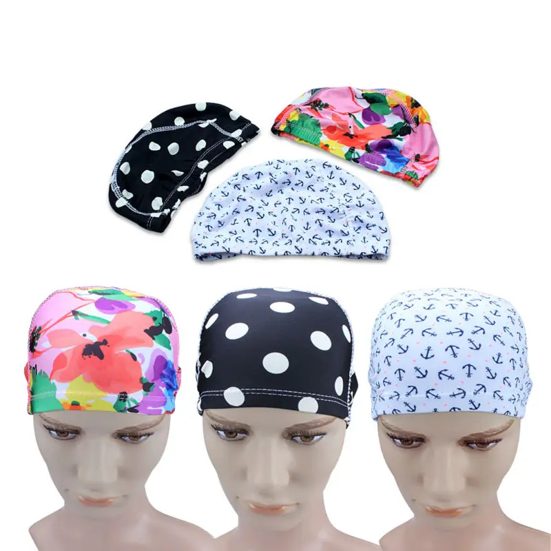 30 шт./лот цветная нейлоновая ткань спандекс плавание Кепка шапка для купания