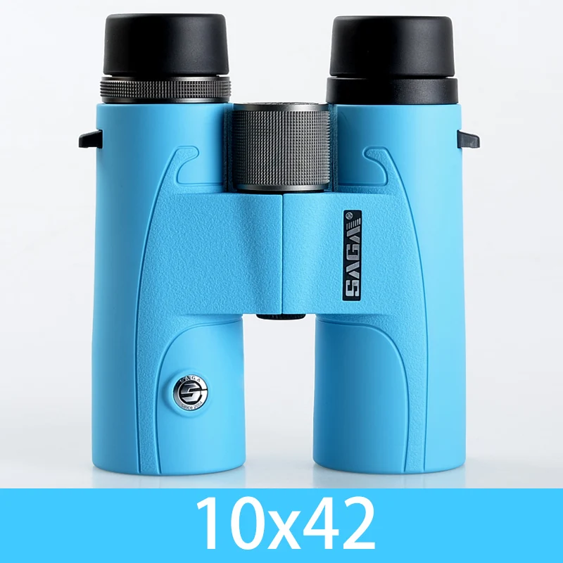 10x42Blue SAGA красочный бинокль 8x42 10x42 телескоп для взрослых бинокль открытый подарок компактный концертный HD Кемпинг оптический инструмент Пешие прогулки - Цвет: 10x42Blue