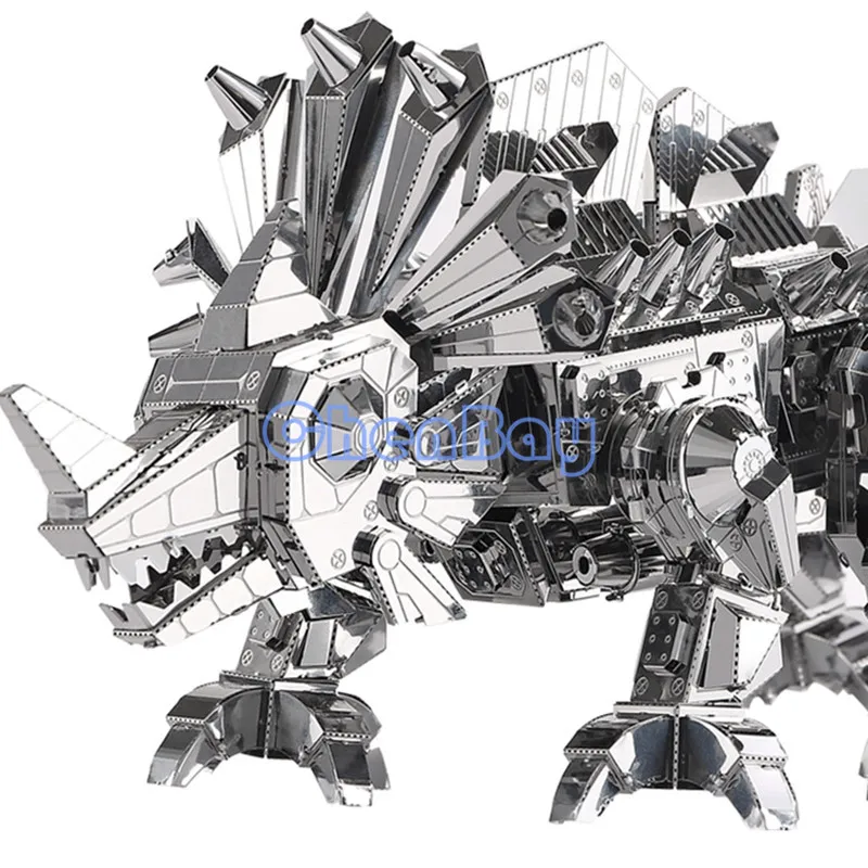 Piececool 2016 новые 3D металлические Пазлы динозавра рок серебряного цвета сборные