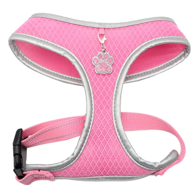 Pink and Paw Tag Мягкий дышащий жилет для собак и удостоверения личности в виде лапы, Светоотражающий Жилет для маленьких, средних и больших собак, кошек, 3 цвета, нагрудный ремень - Цвет: Pink and Paw Tag