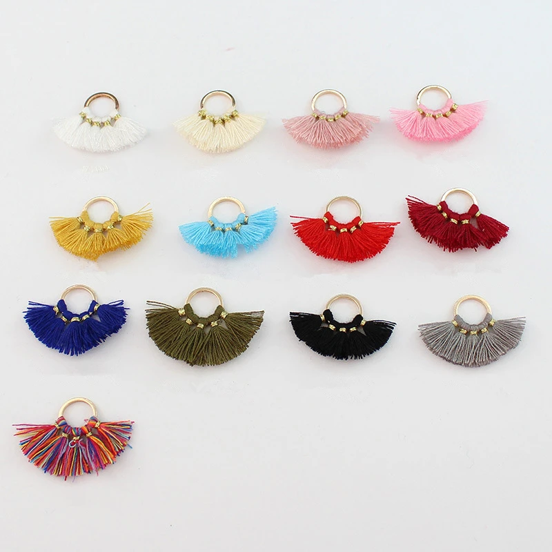 1 пара многоцветный Мини круговой кистями Женские колье и сережек с голубыми