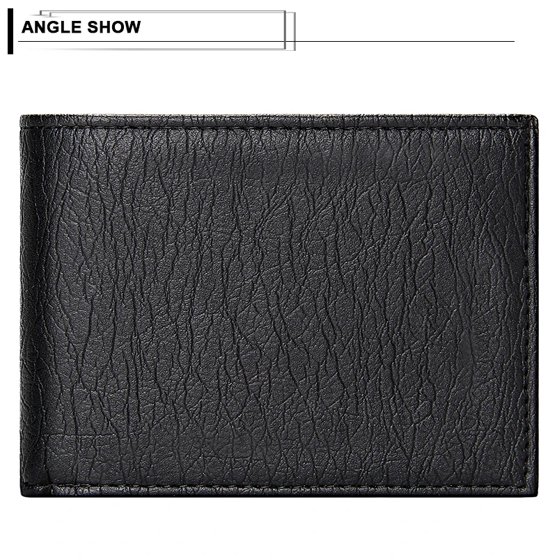 Деловой двойной черный кошелек для мужчин, роскошный мужской короткий кошелек из искусственной кожи с карманом для монет, кошелек, повседневные маленькие держатели для карт для мужчин