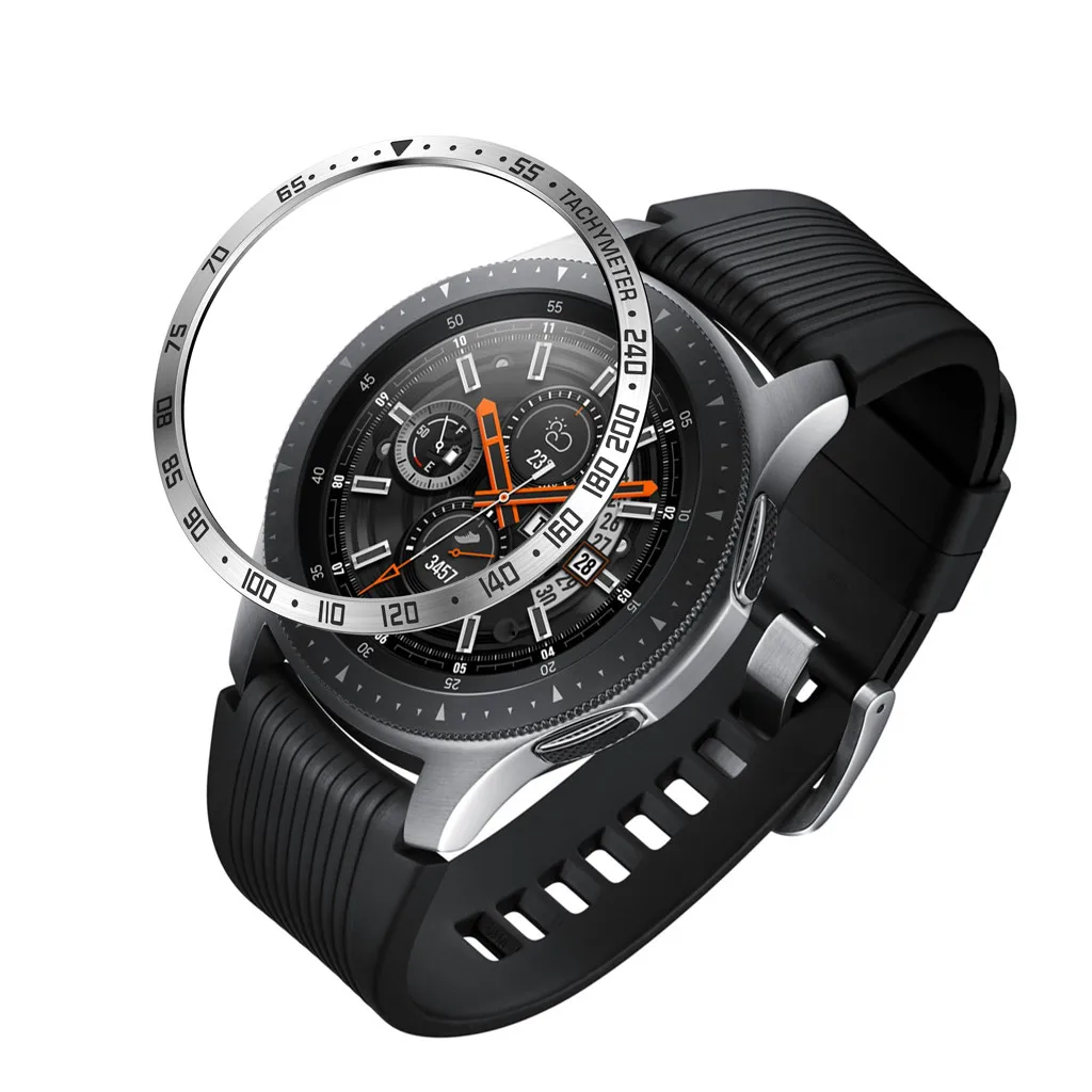 Для Samsung Galaxy Watch 46 мм ободок кольцо клейкая крышка Анти царапины металлические