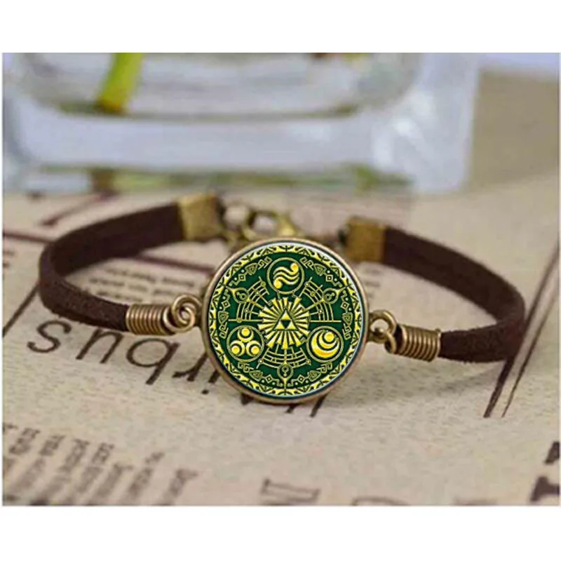 

Gate of Time inspired glass cabochon dome bracelet