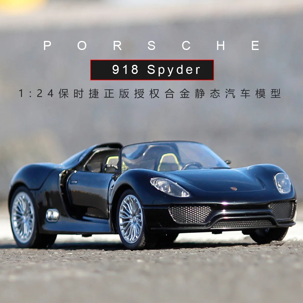 Модель спортивного автомобиля из сплава 1:24 для Porschedal 918 с управлением рулевым