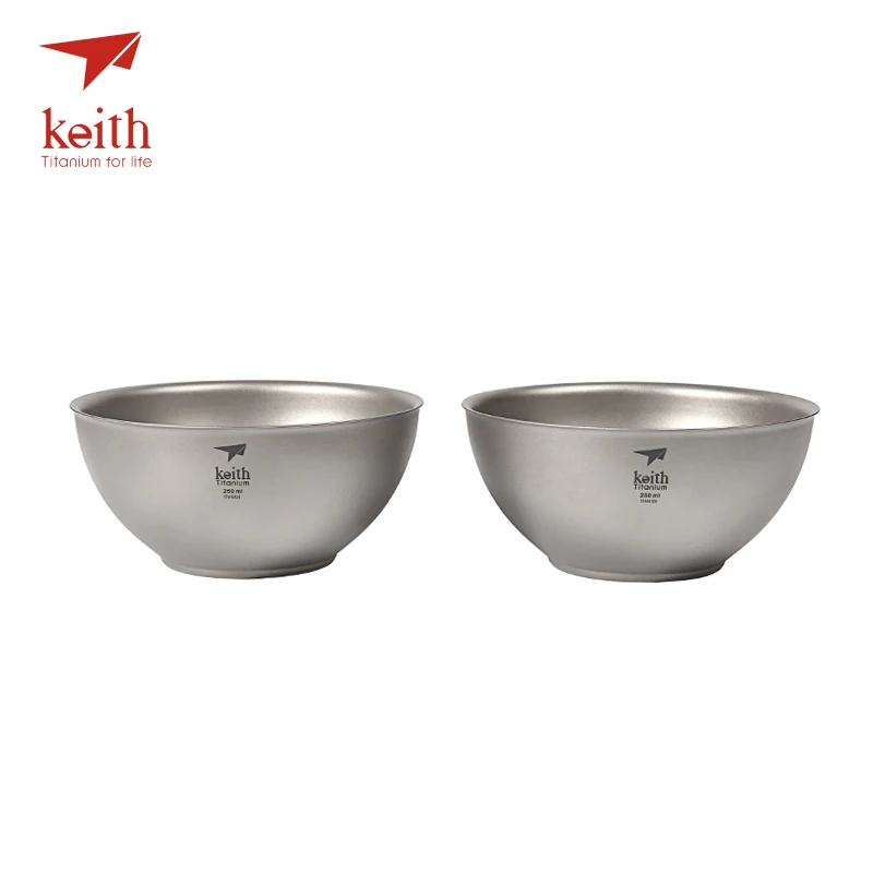 Набор чаш Keith Titanium 250 мл сверхлегкие походные портативные дорожные столовые