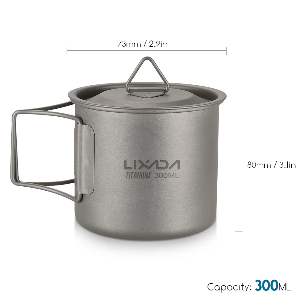 300ml Это Открытый Сверхлегкий Титан чашка-заварник чашки кружка с ручкой Портативный Кемпинг Пикник воды стаканчики посуда путешествия заварник для кофе, чая - Цвет: 300ml