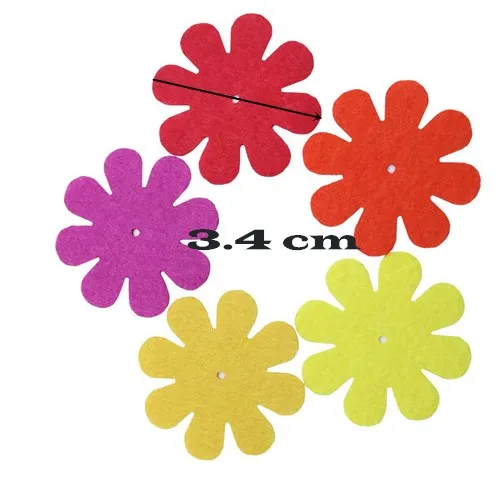 3.4cm 8 disc flower 200 шт ручное шерстяное валяние цветы сделай сам набор для рукоделия войлок иглы для валяния швейная одежда Рождественский кулон домашний декор войлочные цветы - Цвет: 3.4cm 8 disc flower