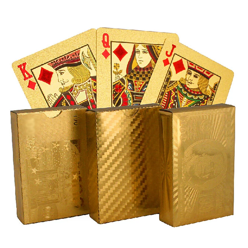 24К Позолоченные Карточные Игры покер набор 24k Gold Plated Playing Cards с сертификатом