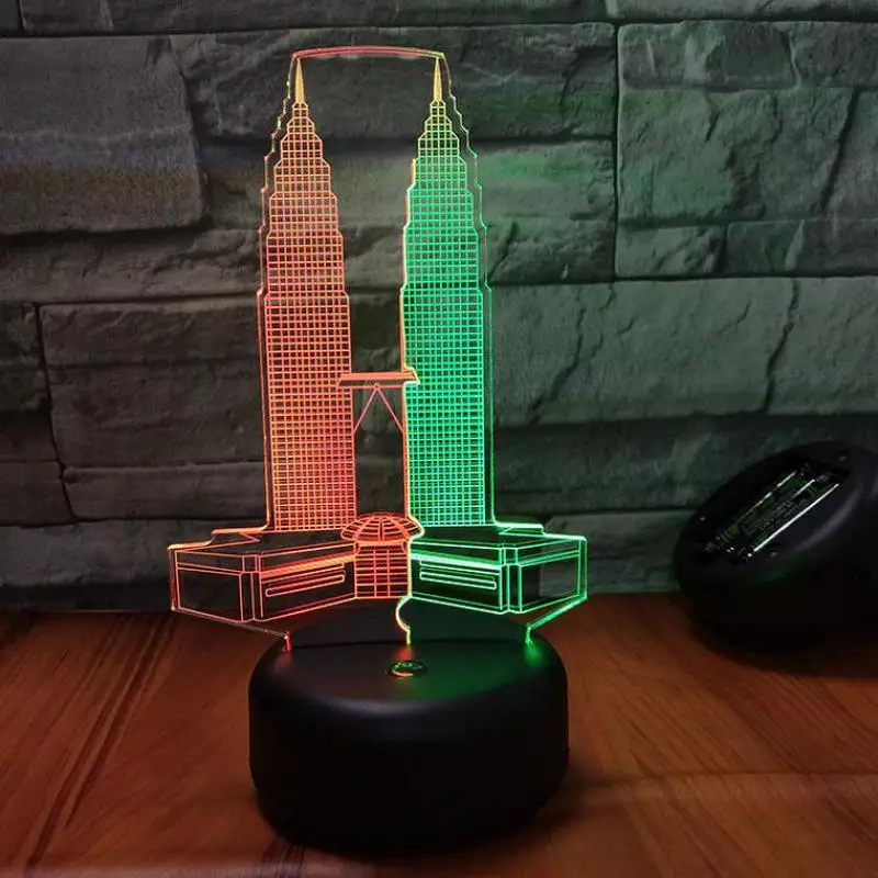 

Creativity Of 3d Visual Night Light For New Building Cars In Kids Lamp Colorful Touch Charging Led Stereo Led 3d Light Fixtures