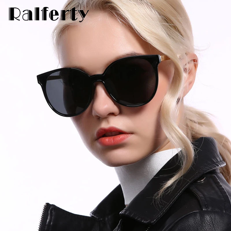 Женские поляризационные очки Ralferty черные солнцезащитные кошачий глаз с защитой