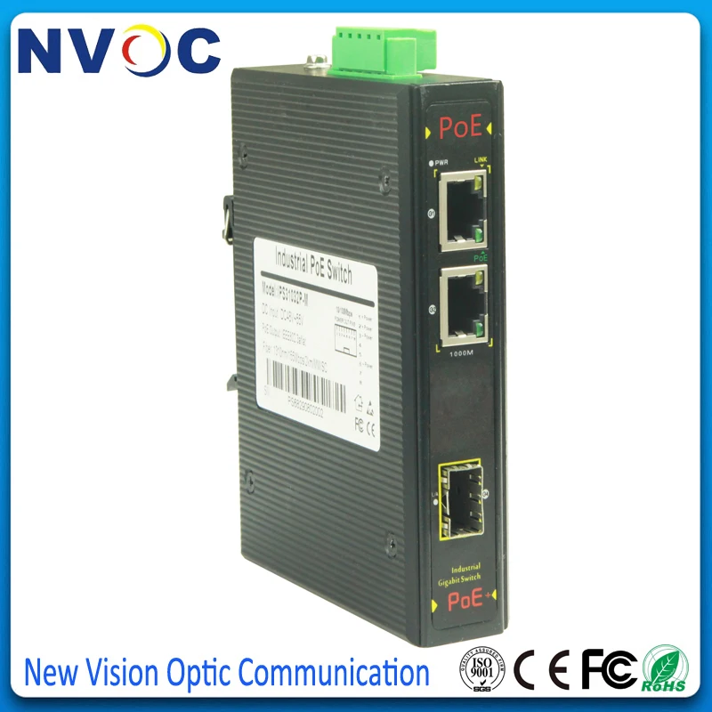 Промышленный Коммутатор PoE 2PG + 1GF(1 * SC) 3port1 0/100/1000M SM Dual Fiber 1310nm 20KM 15 4 W 1000