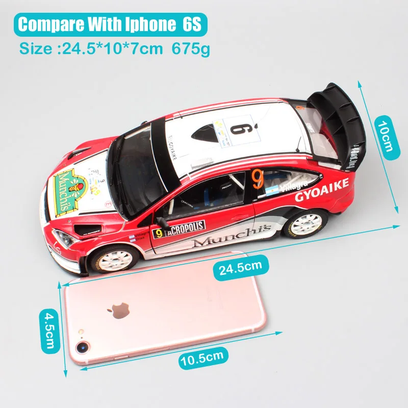 1:18 масштаб Большой sunstar большой Ford RS WRC 2008 драйвер № 9 F. Вильягра ралли Acropol игрушечные машинки модели гоночного автомобиля игрушка