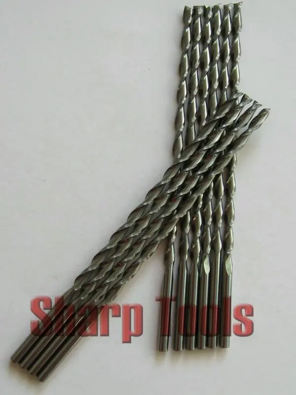 売却 カスタマイズされた 10 ピース/ロット 3.175*75*100 ミリメートル 2 フルートスパイラルルータービット、超硬切削工具、 Cnc エンドミル、木材彫刻カッター