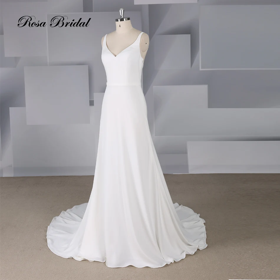 Платье Свадебное ТРАПЕЦИЕВИДНОЕ цвета слоновой кости на бретельках с открытой