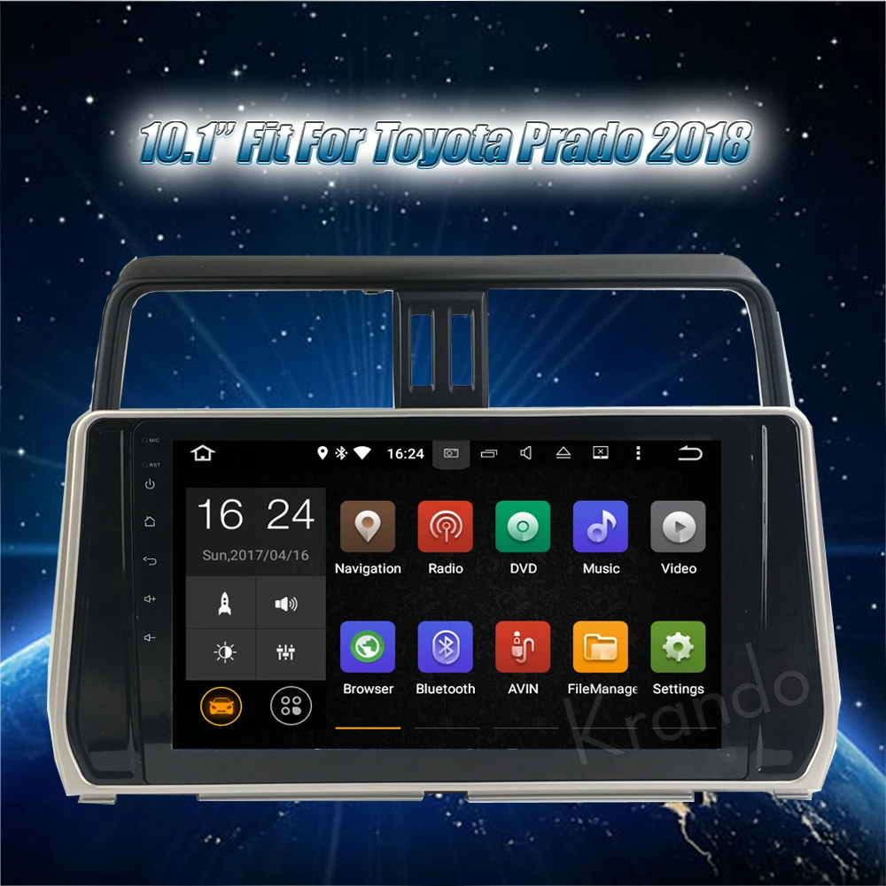 Krando 10 1 &quotAndroid 7 Автомобильная навигационная и мультимедийная система для toyota prado