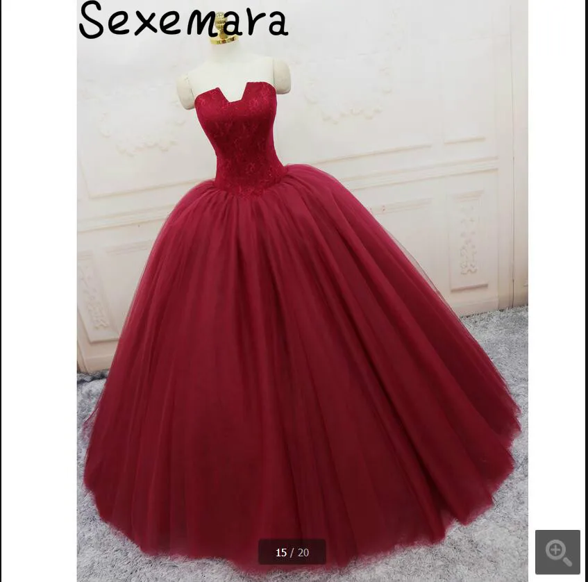 2017 Настоящее Изображение бордовое бальное платье кружевное свадебное без