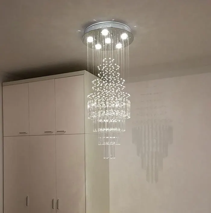 Роскошные лестницы длинная прозрачная люстра арт деко дизайнерские люстры