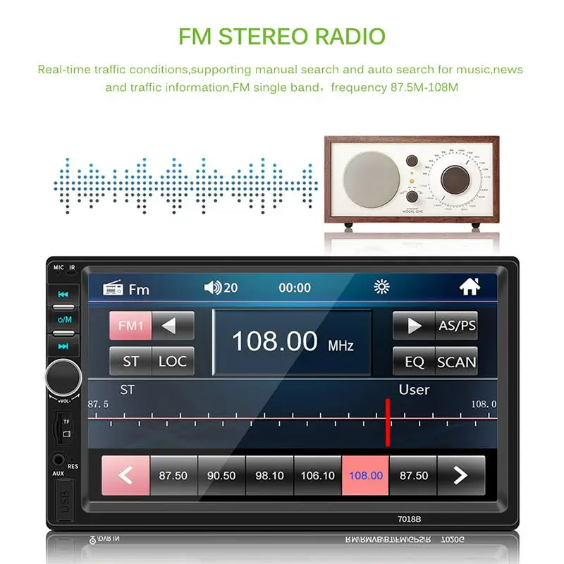 Автомагнитола 7 &quotHD мультимедийный MP5 плеер с сенсорным экраном Bluetooth AUX USB TF FM