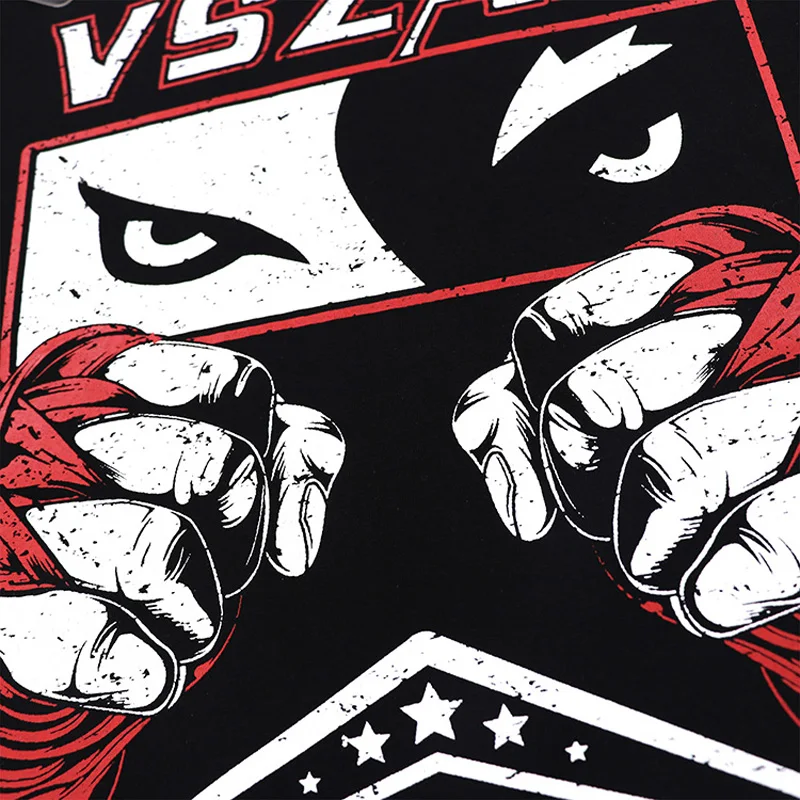 Модный бренд VSZAP фитнес бой Санда футболка ММА мужские футболки UFC вещания бой тайский бокс кулак боевые искусства