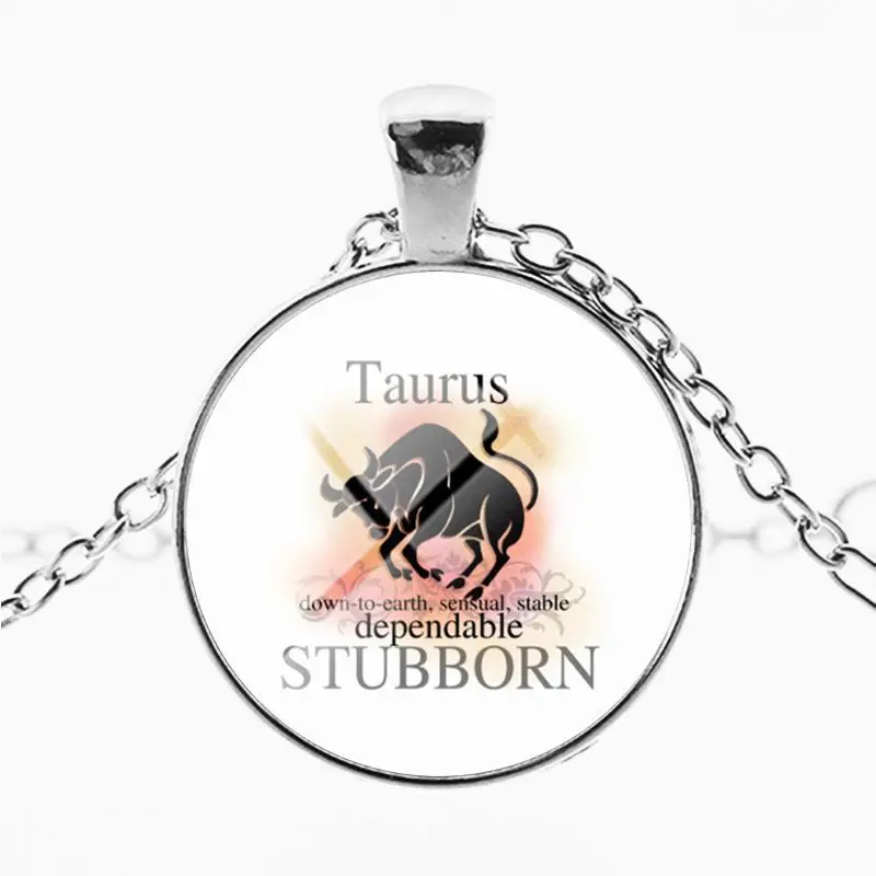 Join.Y New Fashion Galaxy 12 Constellation Design Zodiac Sign Horoscope Astrology Pendant Necklace For Women Men Glass Cabochon | Украшения