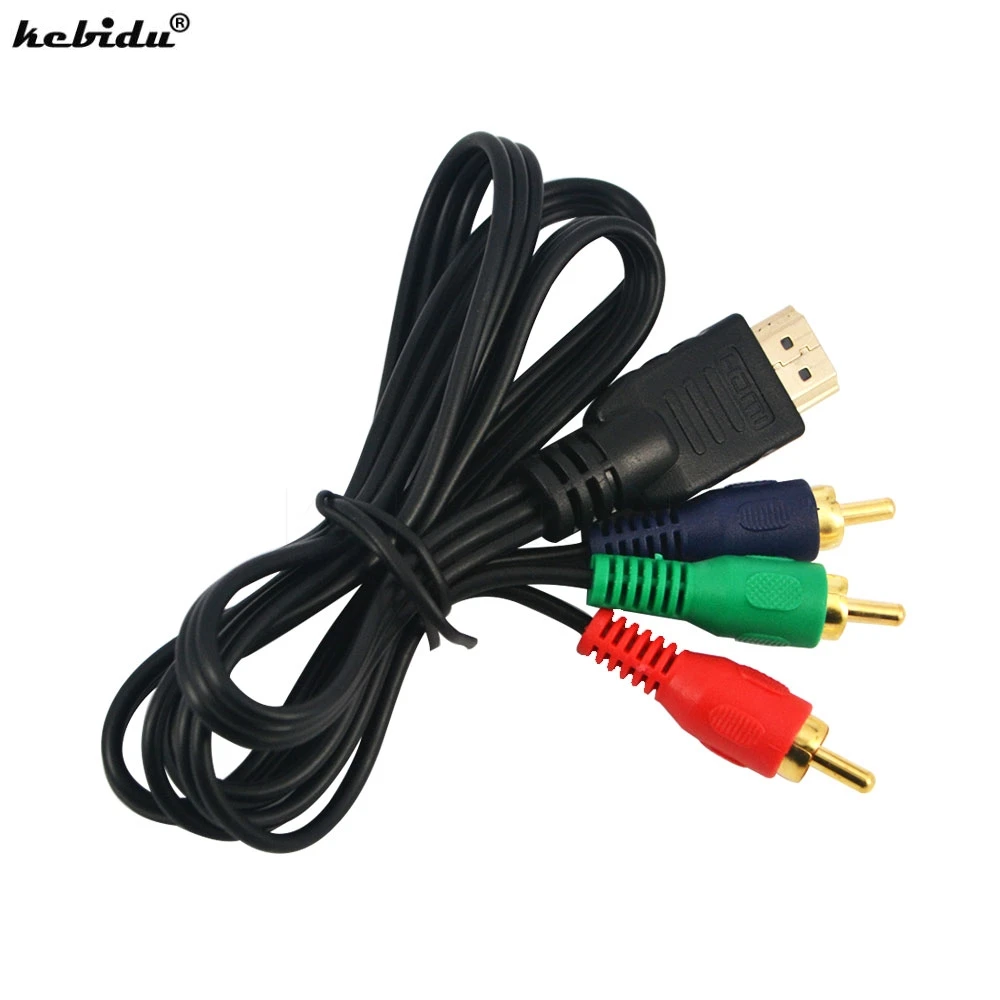 Kebidu 1080p HDMI совместимый штекер к 3 RCA кабелям Видео Аудио HDTV VGA AV адаптер шнура
