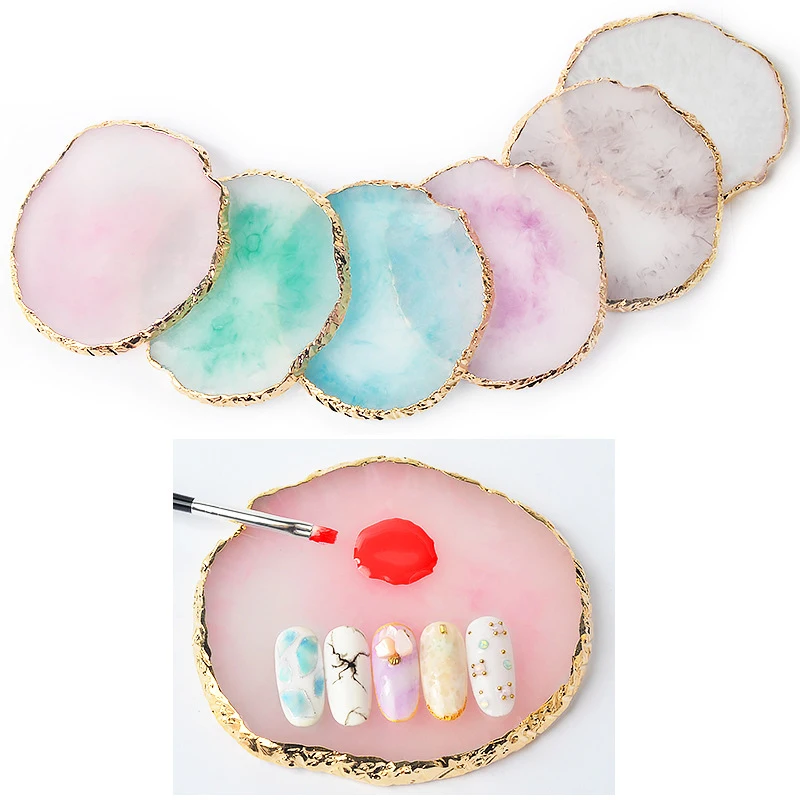 Палитра из натурального агата для нейл-арта витрина смешивания цветов ногтей J11 |