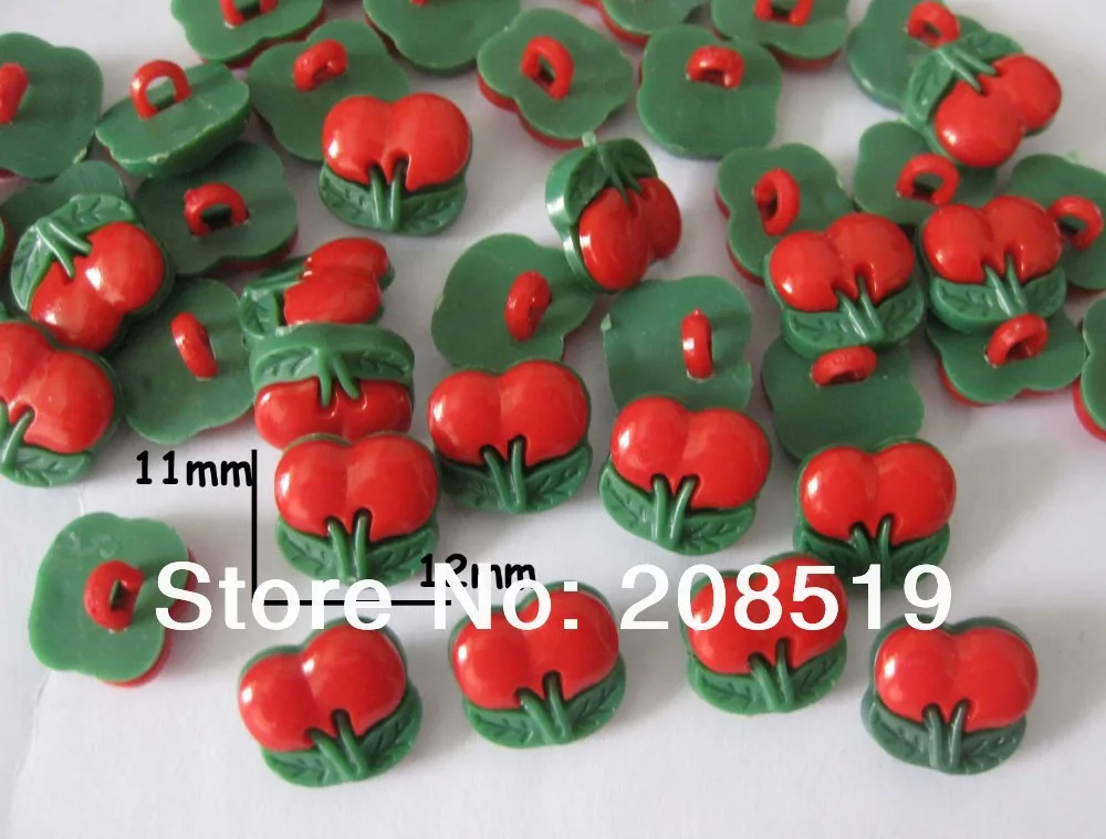 Рубашка с красными вишнями пластиковые кнопки 100 шт. | Дом и сад