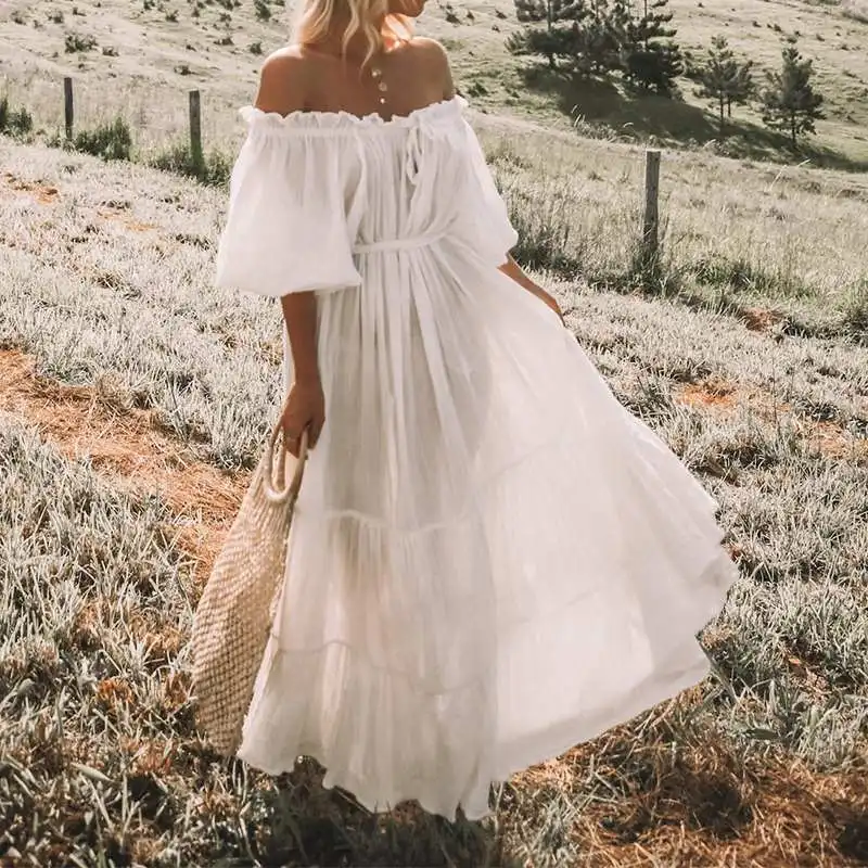 Женское длинное платье cellia повседневное пляжное большого размера с оборками и