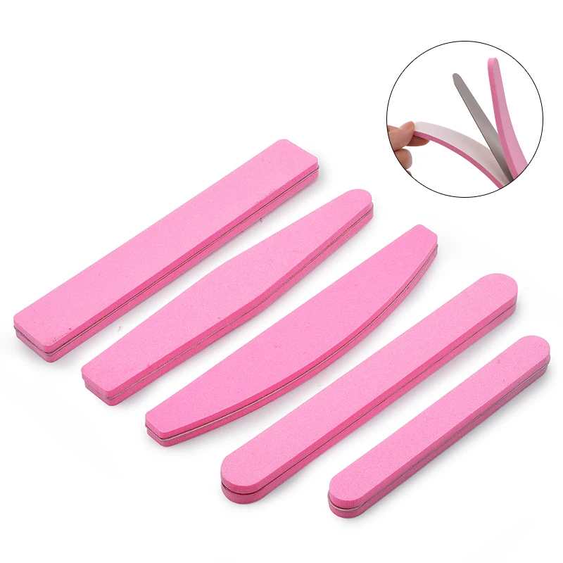 

Pink nail buffer set with nail files double side reuseful nail tools 3D manicure 5 styles nail art buffer with adhesive MZ083