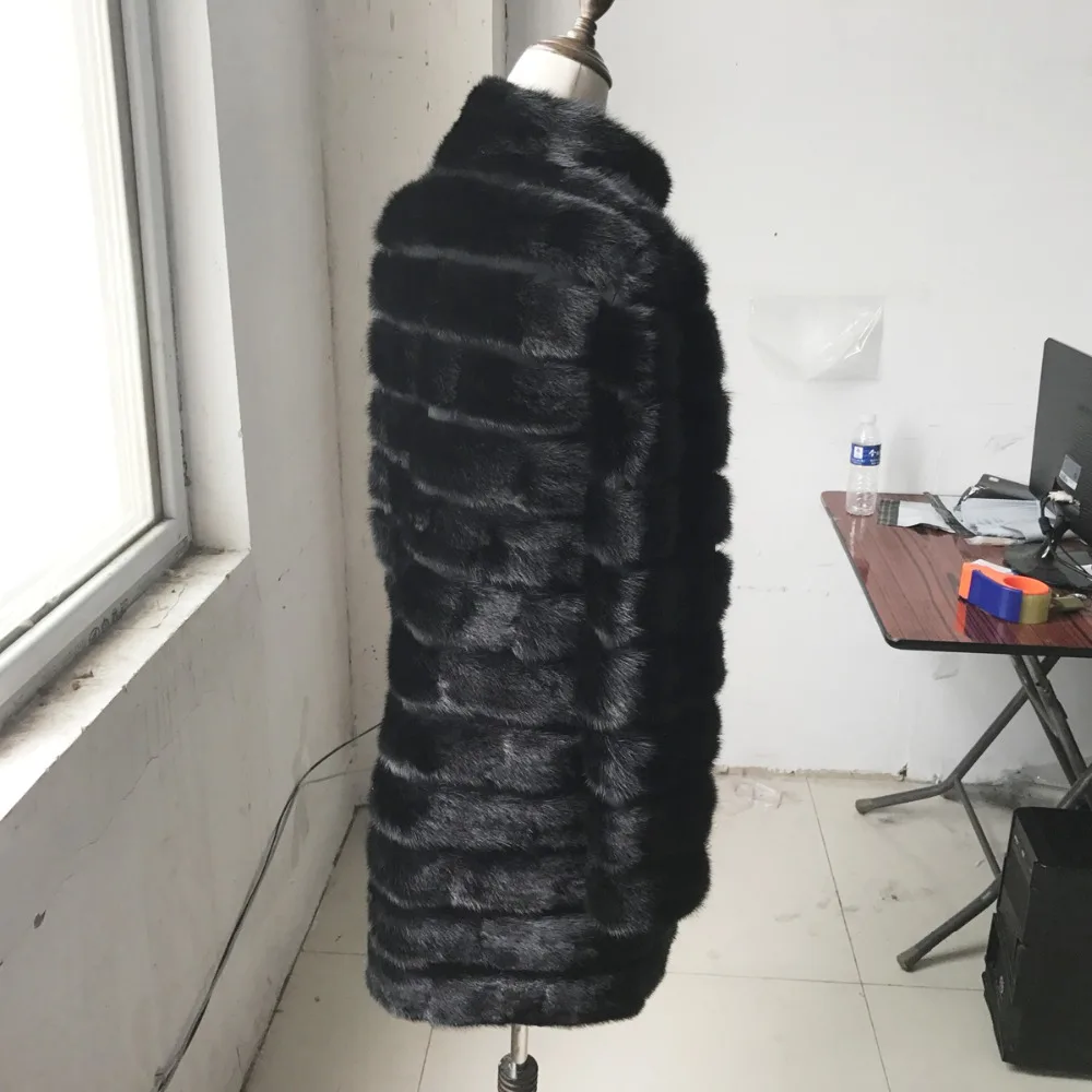 Модная новинка горячая распродажа Женские зимние шубы из натурального меха норки Толстые Длинные Стильные шубы из меха норки пальто из натурального меха норки