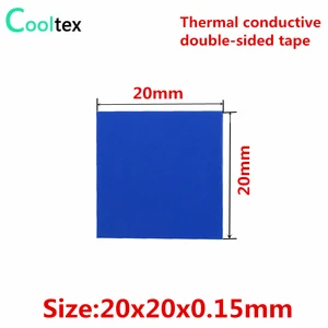Термопроводящие клейкие ленты, 40 шт., 20x20x0,15 мм, двухсторонние ленты для электронного радиатора, светодиодное охлаждение