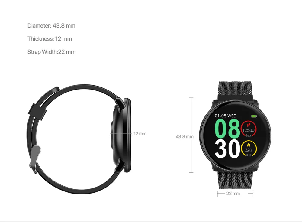 UMIDIGI Uwatch2 Smart Watch For Andriod,IOS 1.33' Full Touch Screen IP67 25 days Standby 7 Sport Modes Full Metal Unibody reloj