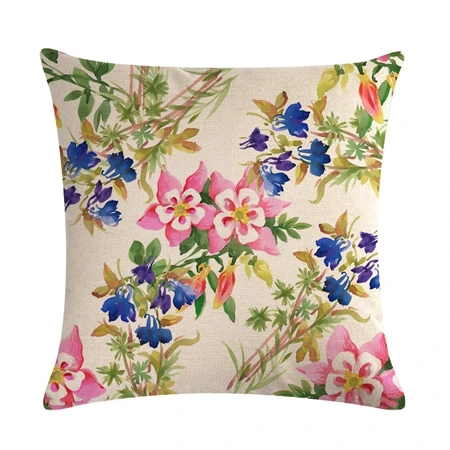 Cushion cover15 Винтажный Стиль масляной живописи цветочные чехлы для подушек Европейский ретро бабочки цветы декоративная Подушка Крышка бежевые льняные подушки Чехол - Цвет: Cushion cover15