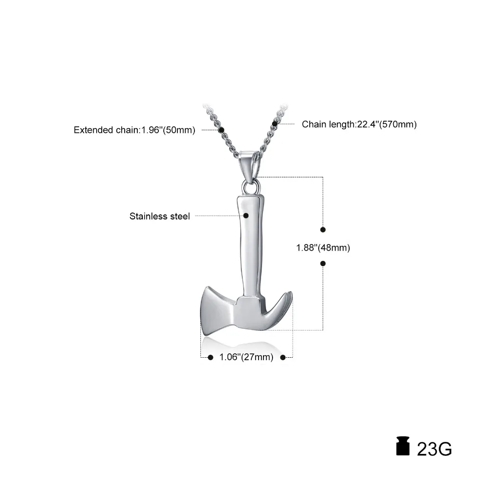Ожерелье-топорик моды TENGYI цвета золота/черный/сталь с цепочкой из нержавеющей стали для мужчин TY1136.
