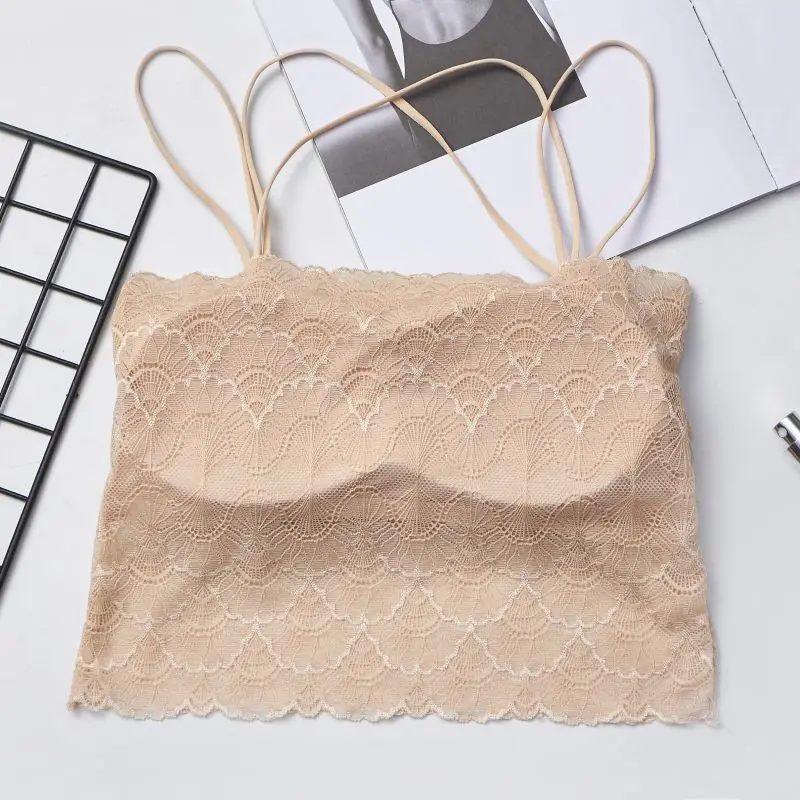 Summer new lace wrap chest bottom oil heart with beauty back tube top Anti-light sexy lingerie 3q | Женская одежда