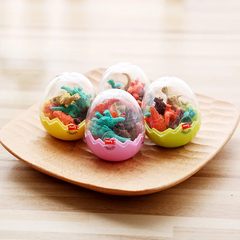 10 шт./лот ластик в форме динозавра для моделирования Форме Яйца креативный