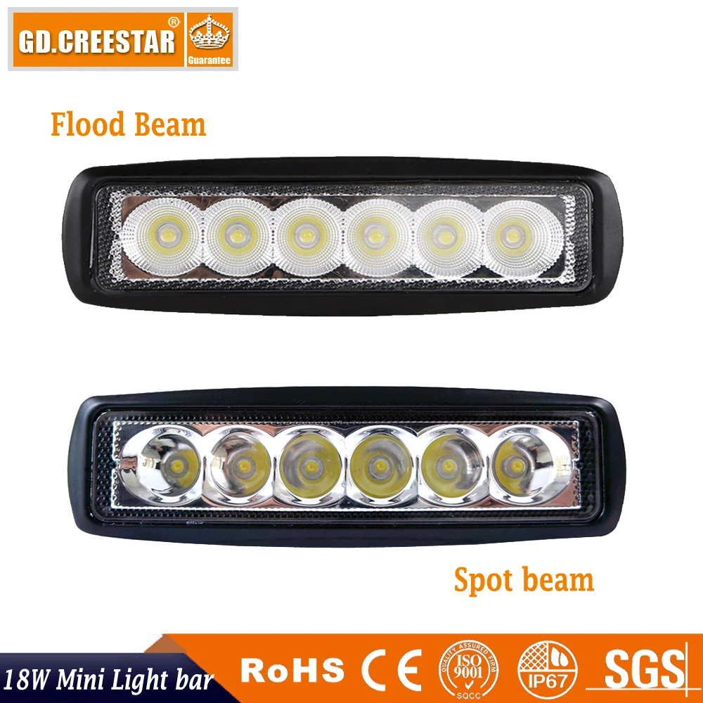 18Watts 6inch Spot Flood LED Work Light bar For Car Truck Boat Driving Fog Offroad SUV 4WD 4x4 Golf lights x 2pcs Free Ship | Автомобили и