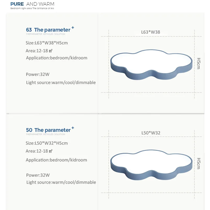 Современные Macarons облако светодиодный потолочный светильник для спальни/детской
