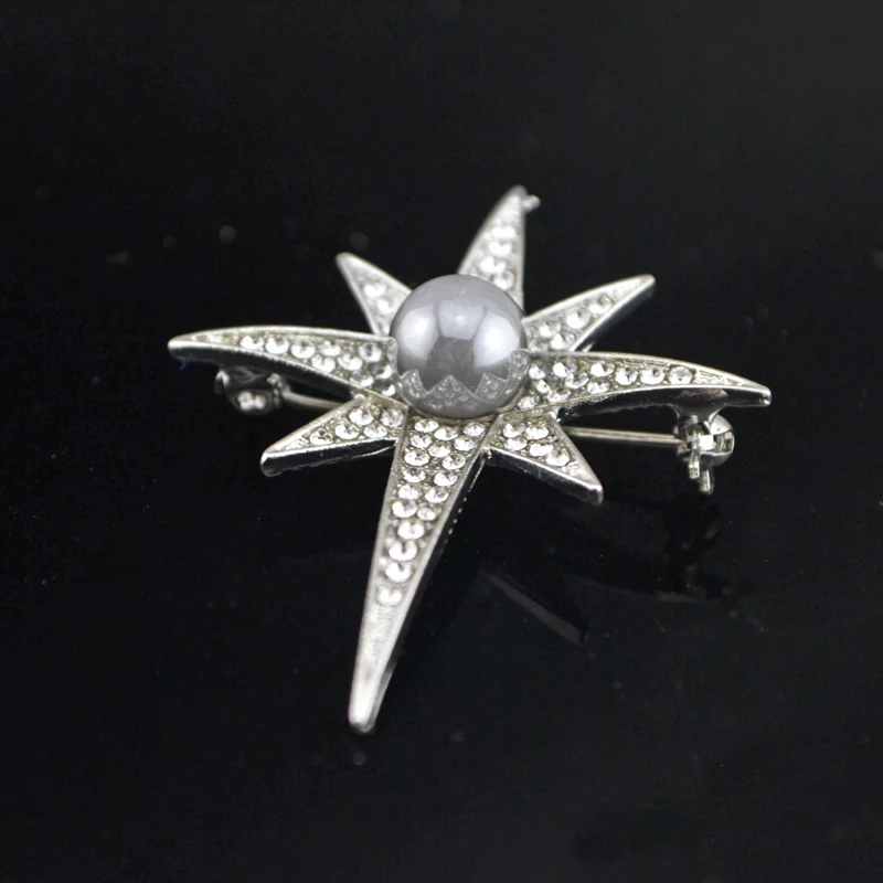 Готический панк имитация жемчуг горный хрусталь Спайк Брошь Булавки для Для