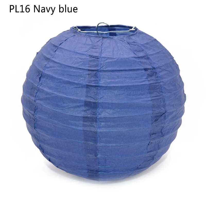 Navy blue 1 шт. Круглый Китайский бумажный фонарь с днем рождения Свадебные украшения для самодельного изготовления бумажный шарик-лампион подвесные лампы Праздничные принадлежности - Цвет: Navy blue