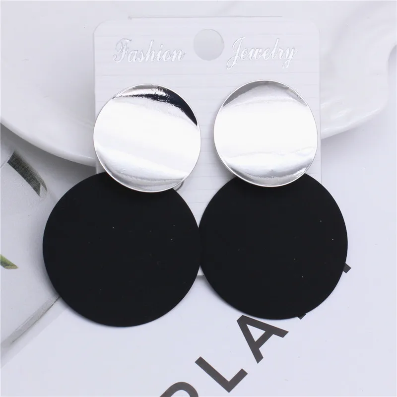 Женские серьги пусеты круглые металлические золотистого цвета 2019|earring trendy|fashion stud