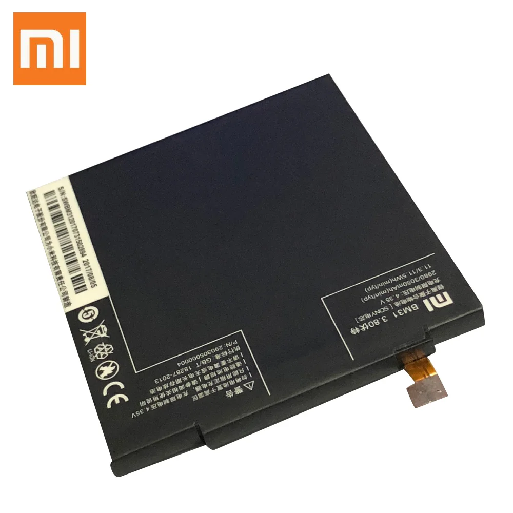 Оригинальная запасная батарея для Xiaomi Mi 3 M3 Mi3 BM31 натуральная телефона 3050 мАч |