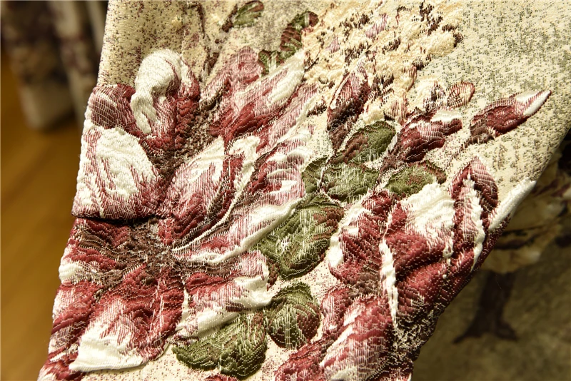 Европейские и американские роскошные 4D жаккардовые виллы шторы для спальни с высококачественным вышитым тюлем для гостиной