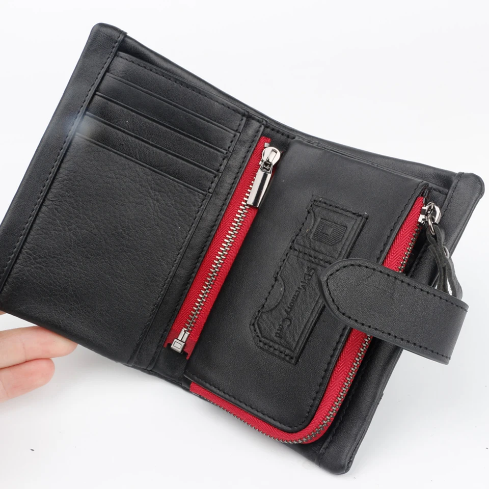 

UMODIER High Quality RFID mens wallets Leather Men Wallet Brand Coin Pocket Trifold Multifunction Men Purse Male Card ID Holder