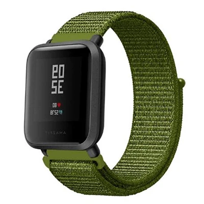 Army Green Hangrui 20 мм Красочный Amazfit ремешок Bip для Amazfit Bip нейлоновый ремешок для часов Garmin Vivoactive3 samsung gear S2 Smartwatch - Цвет: Army Green