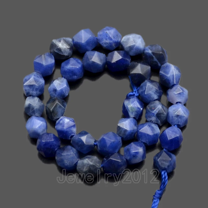3 пряди/лот натуральный голубой содалит драгоценный камень камни 24 граненые