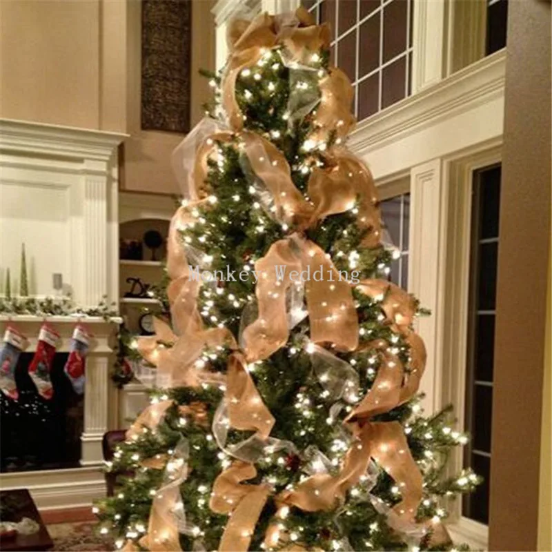 2 м x 5 см Натуральная винтажная джутовая мешковатая лента деревенский свадебный